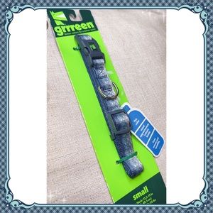 S Grrreen Adjustable Dog Collar Ombre Blue Earth Day Climate Eco-Friendly SMALL